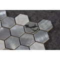 Commercial Shops Decorative Aluminum Mix Marble Mosaic Tile Hexagonal